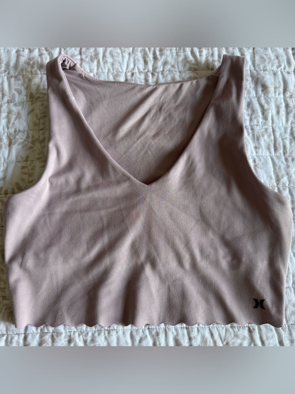 Hurley Dusty Pink V-Neck Sleeveless Crop Top